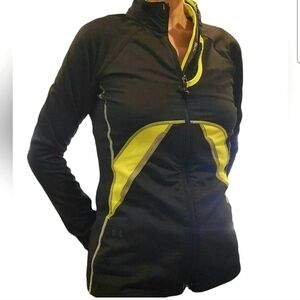 Under Armour Women's Black and Reflective Yellow Running Jacket Sz.S